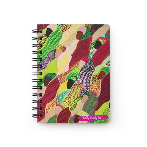 Hijab in the Wind #2 Spiral Notebook — Colorful Abstract Waves Dotted Journal