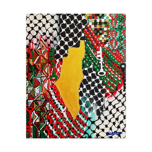 Palestinian Map Keffiyeh Art Print (Bold Cultural Wall Art)-Rolled Poster